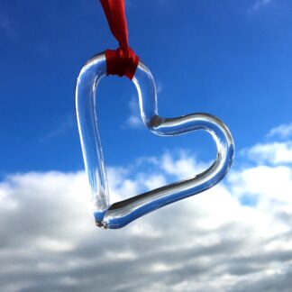 CLEAR HANGING HEART ( FREE ENGRAVING ) 8-10cm