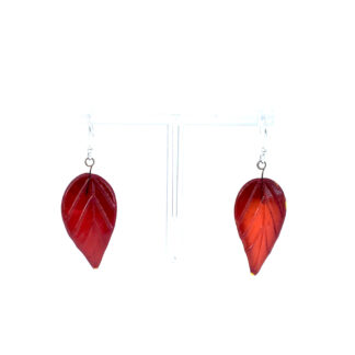 LEAF EARRINGS red